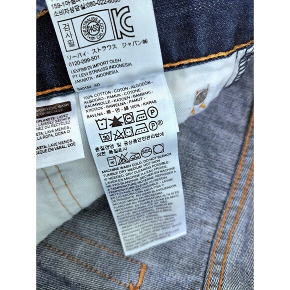 Levis 504 Jeans Men's 36x36 Dark Blue Wash Distressed Denim Pants Straight - Picture 5 of 11